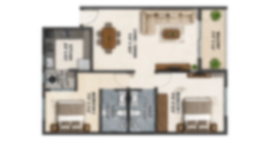 Metro Satyam Kharghar 2 BHK Floor Plan